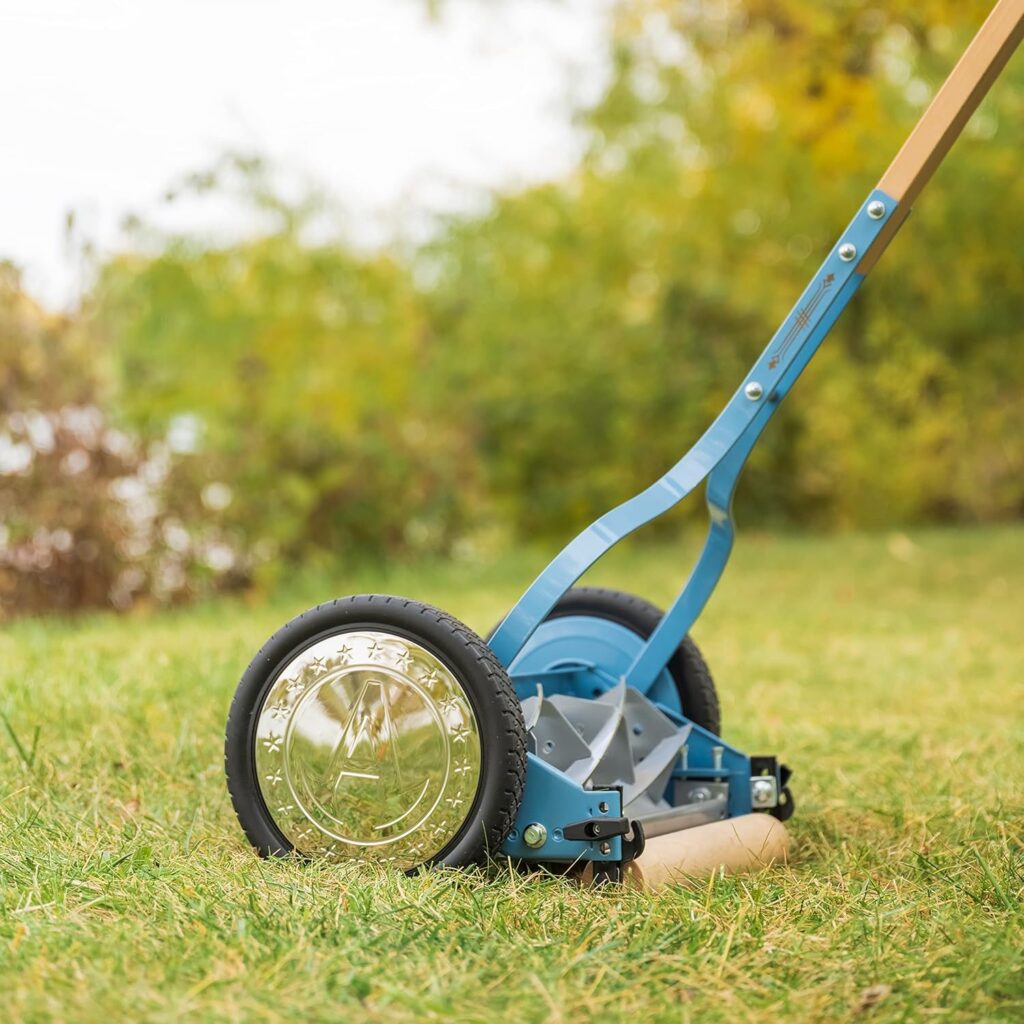 American Lawn Mower Company 1204-14 14-Inch 4-Blade Push Reel Lawn Mower, Red