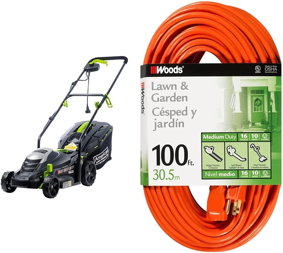 American Lawn Mower Company 50514 14 11-Amp Corded Electric Lawn Mower, Black