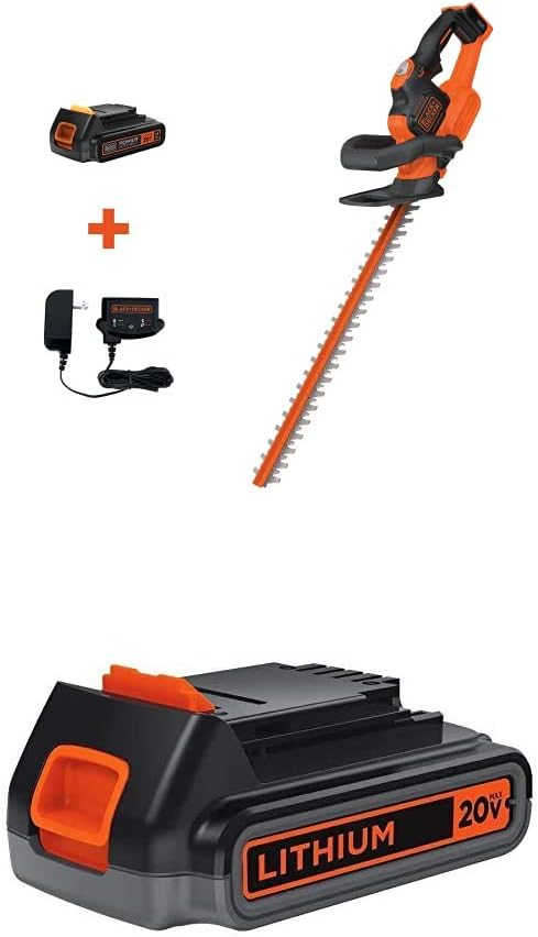 BLACK+DECKER 20V MAX Cordless Hedge Trimmer with Power Command Powercut, 22-Inch (LHT321FF)