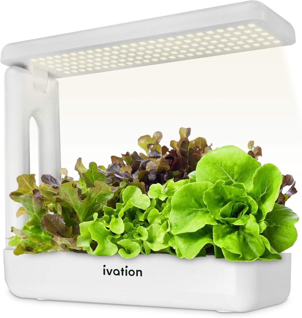 Ivation 11-Pod Indoor Hydroponics Growing System Kit with LED Grow Light, Herb Garden Germination planter for Herbs, Vegetables, Plants Flowers and Fruit