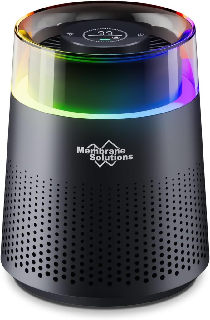 MSB5 Air Purifiers for Bedroom, H13 True HEPA Air Purifier for Home Room Office, 20dB Quiet Air Cleaner with Sleep Mode Colorful Night Light for Pets Dander, Smoke, Dust, Mold, Hair Smell, Allergies