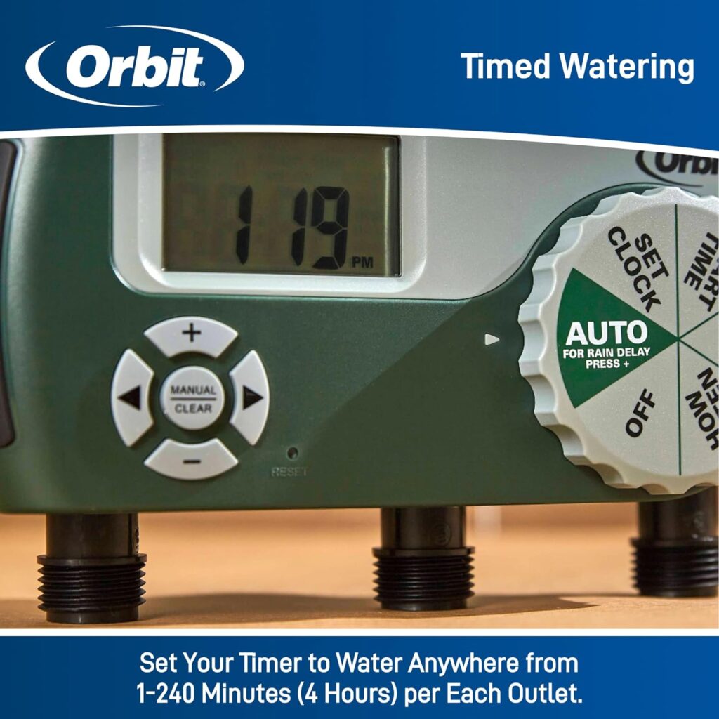 Orbit 62061Z Single-Outlet Hose Watering Timer, 1 Outlet, Green