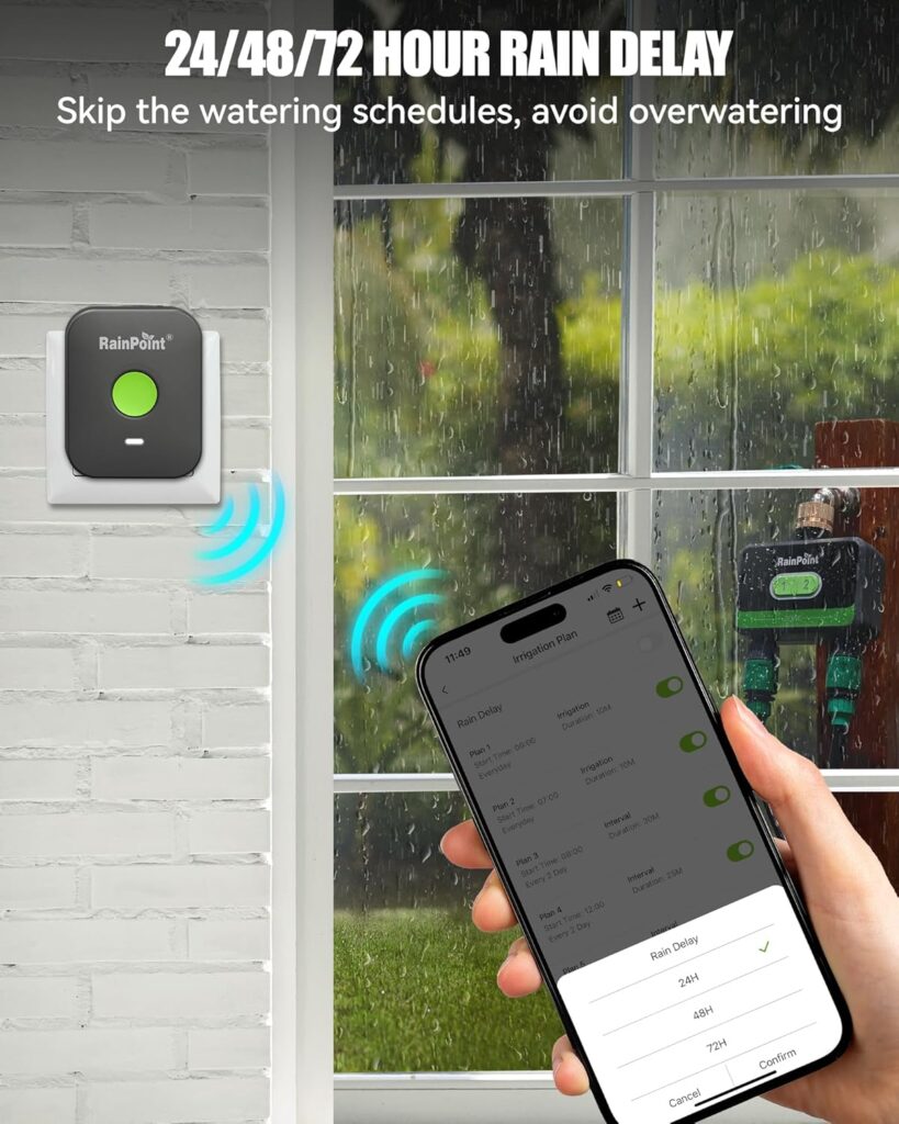 RainPoint 2-Zone Smart Sprinkler Timer, WiFi Sprinkler Timer, Automatic Irrigation System for Lawns and Yard