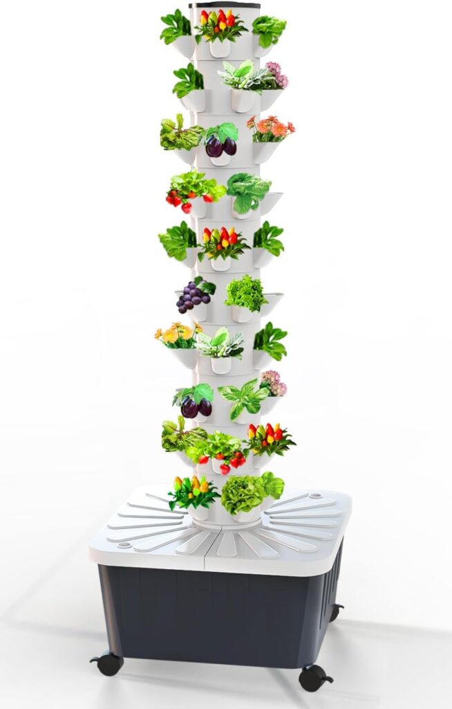 Sjzx Hydroponic Growing System(No Seedlings Included) | 50-Pod Hydroponic System | Outdoor Indoor Vertical Garden | Home Gardening System for Indoor Herbs and Vegetables | BPA-Free