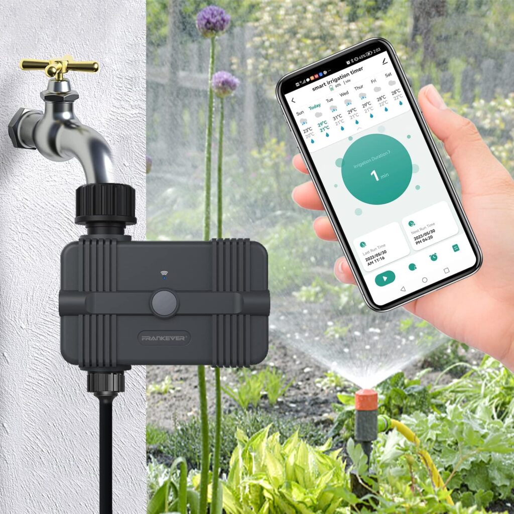 Wifi Sprinkler Water Timer, Upgraded Rain Delay Function Compatible with Alexa and Google Assistant, Sprinkler Irrigation Timer Outdoor Automatic for Lawn Garden No hub Needed