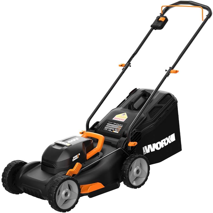 Worx 40V 17 Cordless Lawn Mower for Small Yards, 2-in-1 Battery Lawn Mower Cuts Quiet, Compact  Lightweight Push Lawn Mower with 7-Position Height Adjustment – 2 Batteries  Charger Included