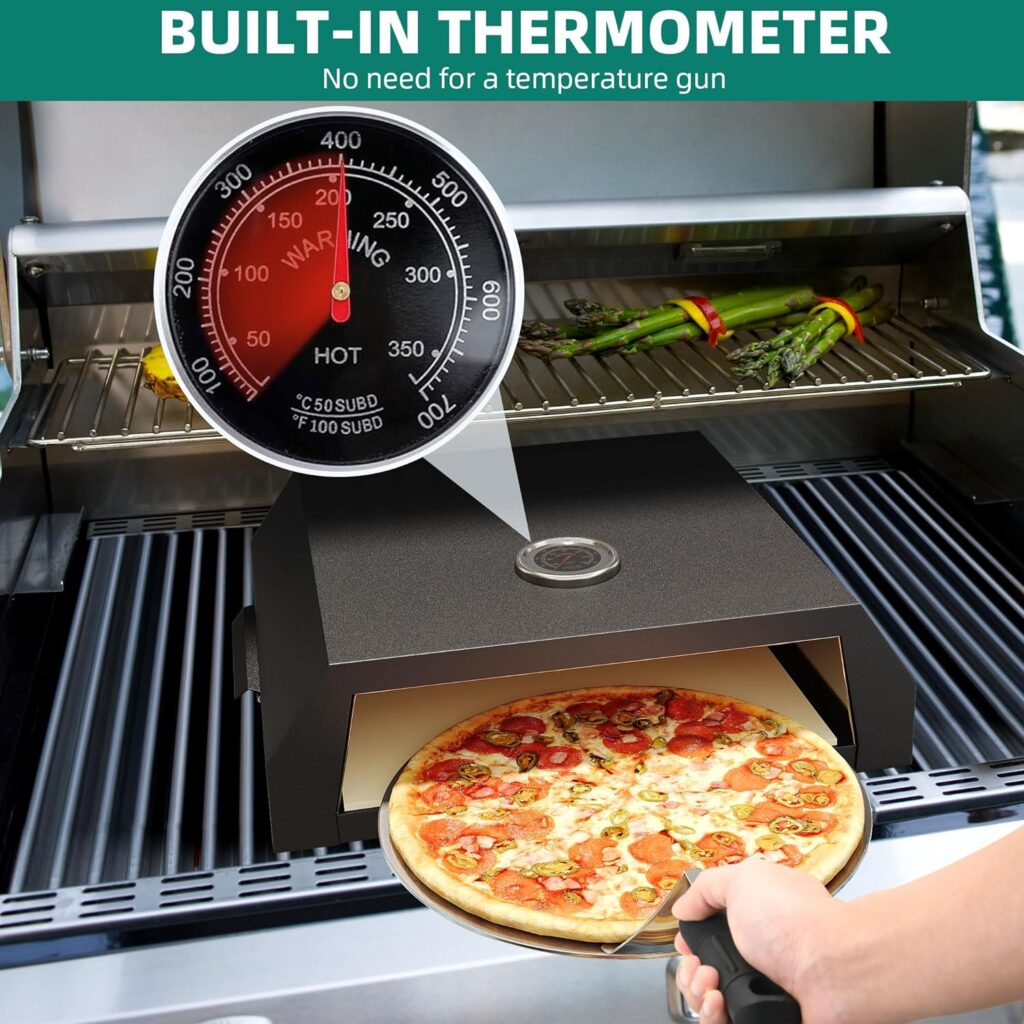 YITAHOME Pizza Oven for Grill, Grill Top Pizza Oven with Pizza Peel  Pizza Cutter, Portable Outdoor Pizza Maker with Thermometer for Charcoal Grill, Gas Grill, Propane Grill