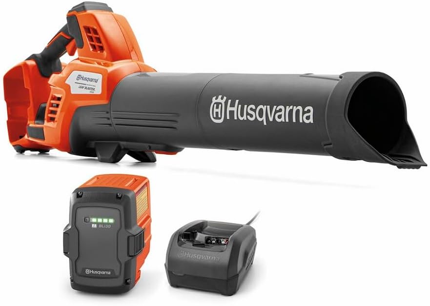 Husqvarna Leaf Blaster 350iB Battery Powered Cordless Leaf Blower, 200-MPH 800-CFM Battery Leaf Blower with Brushless Motor and Quiet Operation, 40V Lithium-Ion Battery and Charger Included