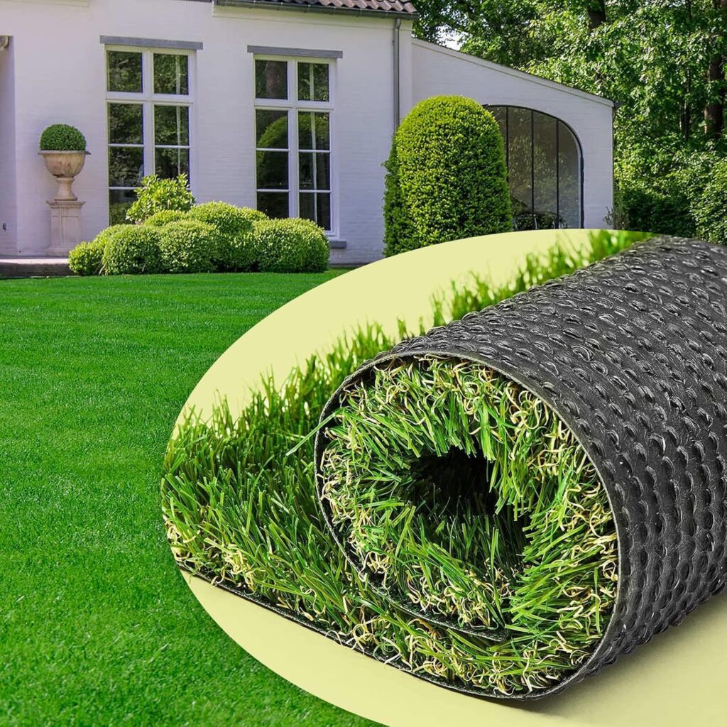 AYOHA Artificial Turf 4 x 30 Realistic Synthetic Grass, 1.38 Pile Height, Fake Lawn, Landscape for Pets Area, Play Ground, Pool Area, Backyard, Patio, Balcony, Drainage Holes, Custom Size