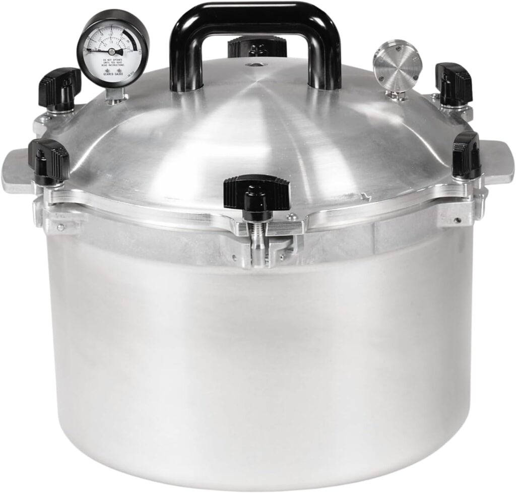 All American 1930: 15.5qt Pressure Cooker/Canner (The 915) - Exclusive Metal-to-Metal Sealing System - Easy to Open  Close - Suitable for Gas, Electric, or Flat Top Stoves - Made in the USA