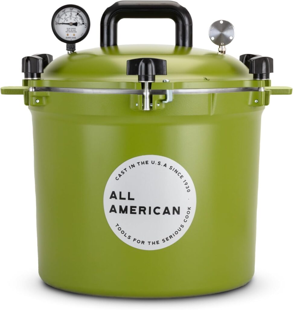 All American 1930-21.5qt Pressure Cooker/Canner (The 921), Kelp - Exclusive Metal-to-Metal Sealing System - Suitable for Gas, Electric, or Flat Top Stoves - Made in the USA