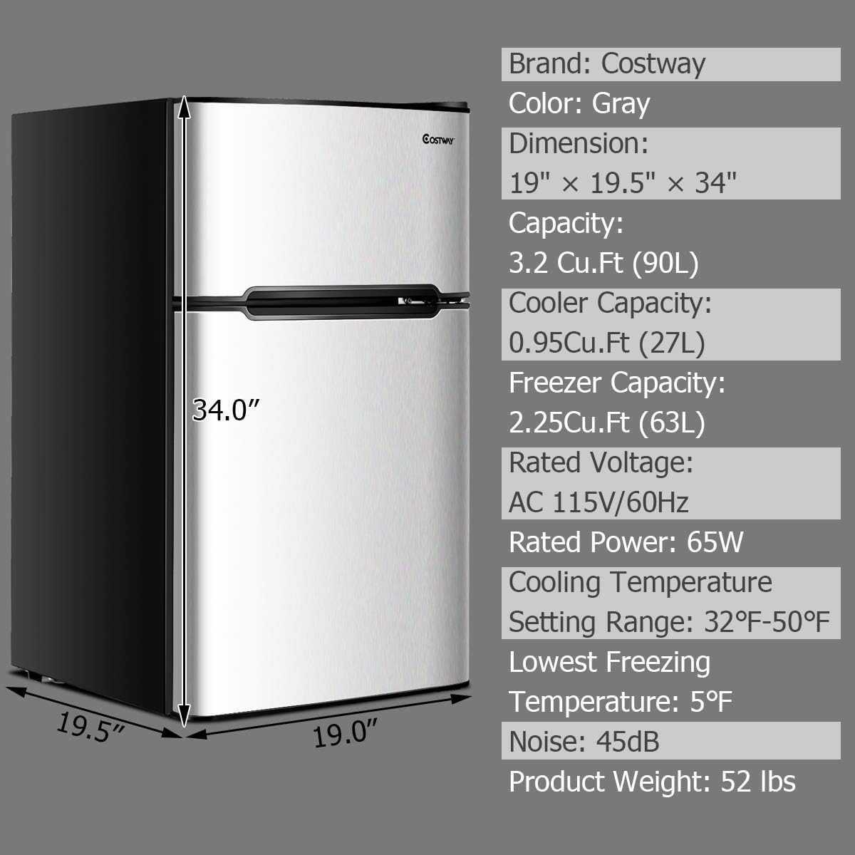 Compact Refrigerator Review: COSTWAY 3.2 cu ft. Mini Cooler