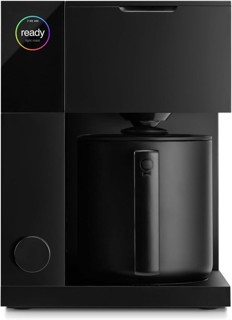 Fellow Aiden Precision Coffee Maker - 10-Cup Thermal Carafe, Built-In Brewing Guidance, Scheduling, Removable Water Tank, Matte Black