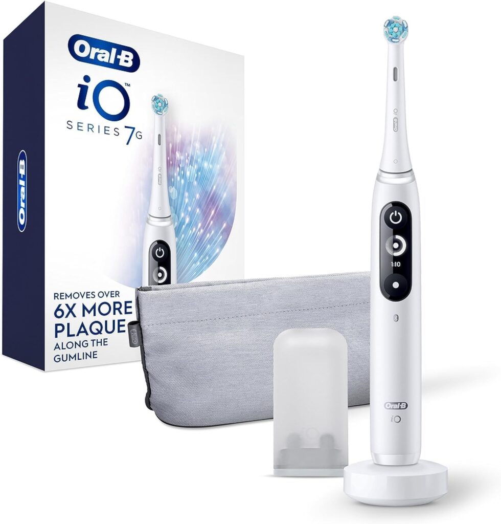 Oral-B iO Series 7G Electric Toothbrush with Replacement Brush Head, White Alabaster