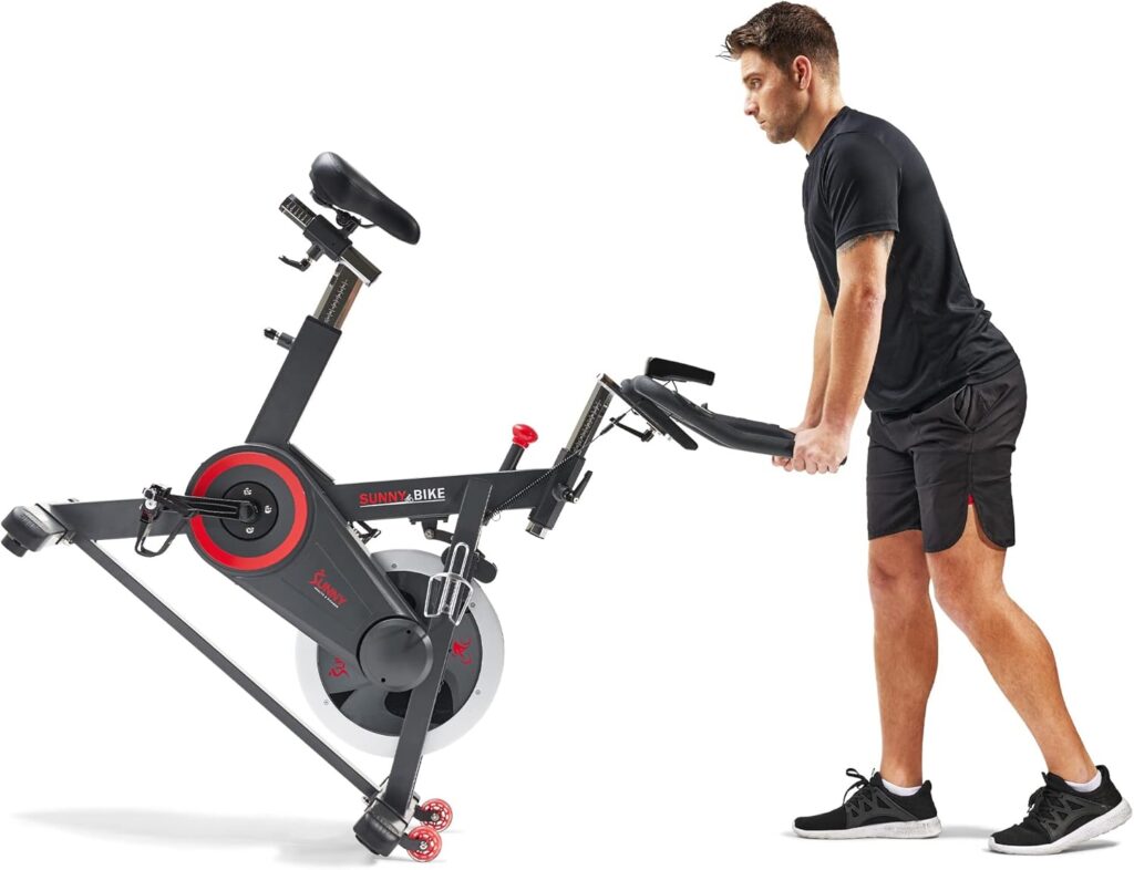 Sunny Health  Fitness Magnetic Belt Drive Indoor Cycling Bike With Optional SunnyFit® App Connectivity