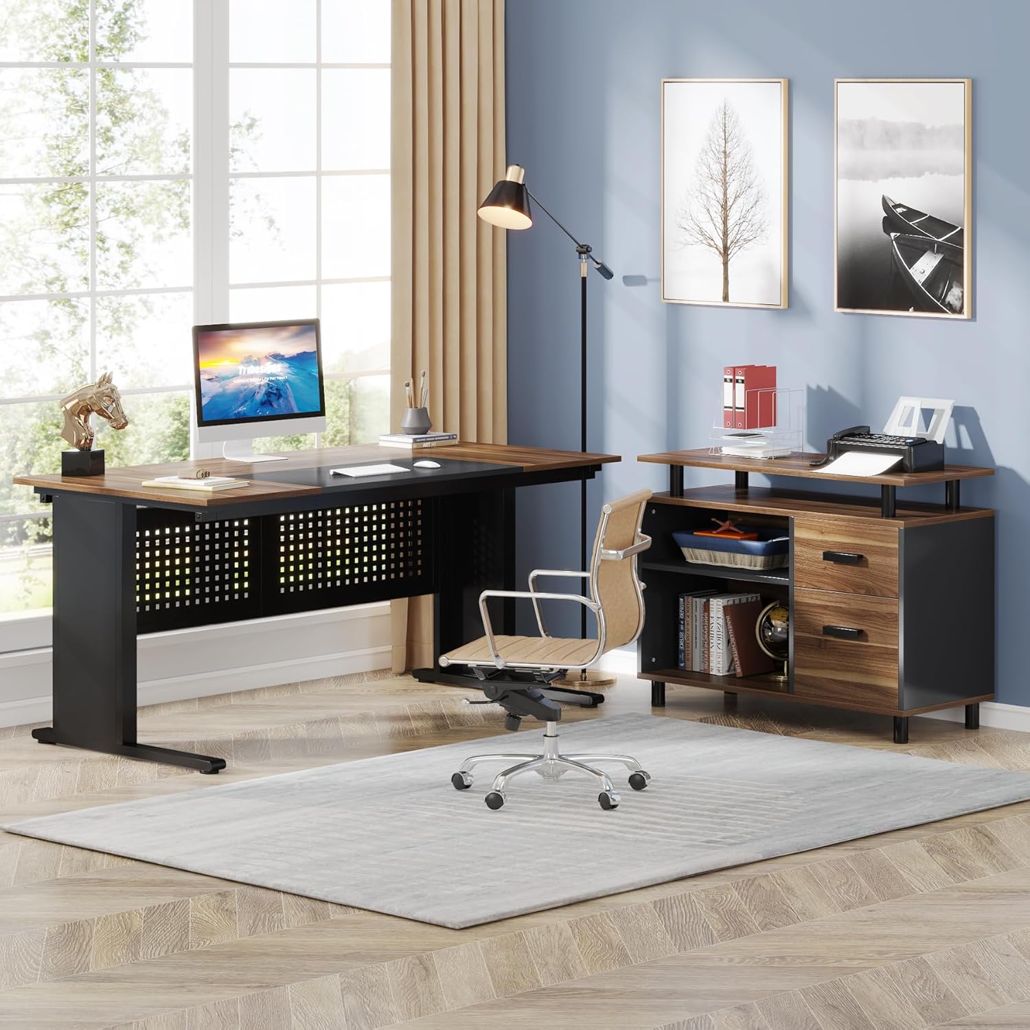 Comparing Tribesigns L-Shaped Executive Desks for Home Offices