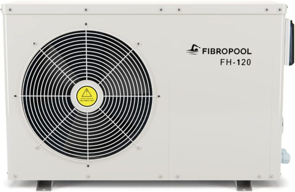 FibroPool Swimming Pool Heat Pump - FH120 20,000 BTU - for Above and In Ground Pools and Spas - High Efficiency, All Electric Heater - No Natural Gas or Propane Needed