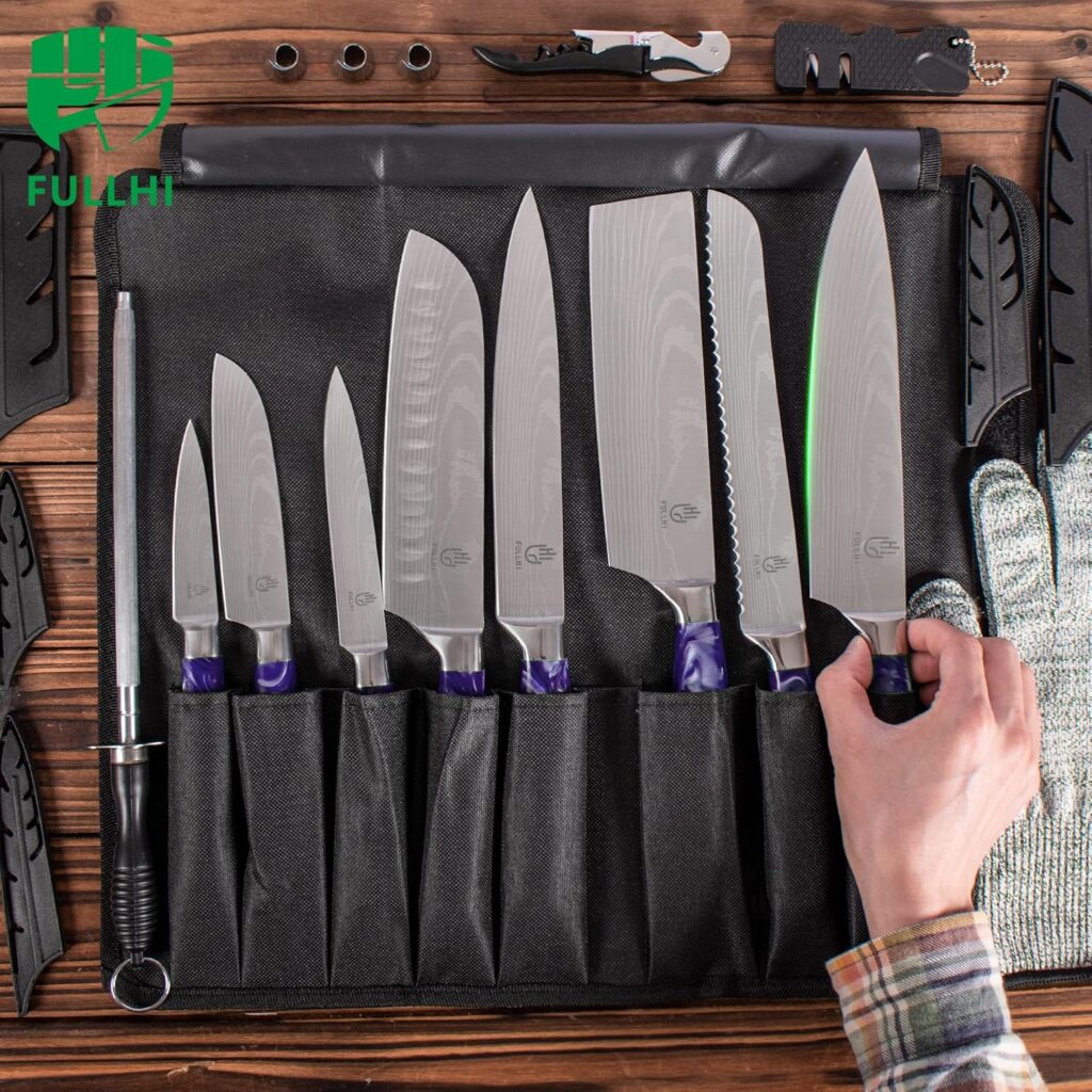 FULLHI Knife Set, 14pcs Japanese Knife Set, Premium German Stainless Steel Kitchen Knife Set