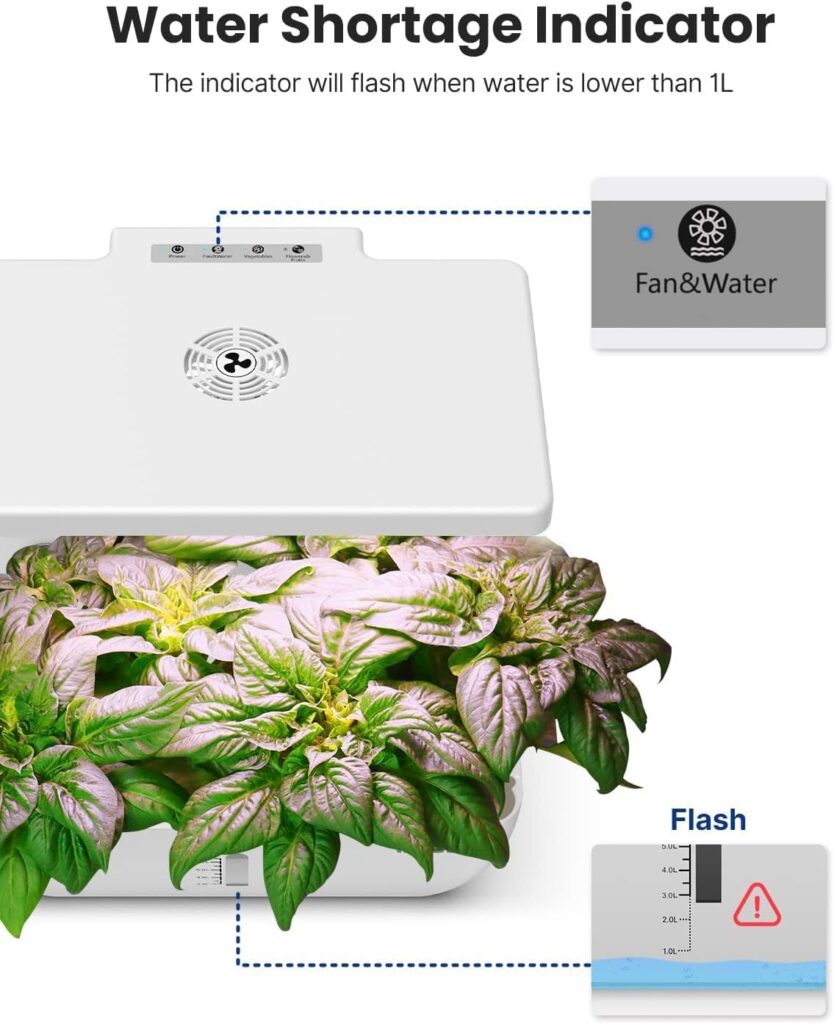 iDOO Hydroponics Growing System Kit 12Pods WiFi, Christmas Gifts for Women Mom, Indoor Herb Garden with LED Grow Light for Home, Built-in Fan, AutoTimer, 6.5L Large Tank Plant Germination Kit, Black