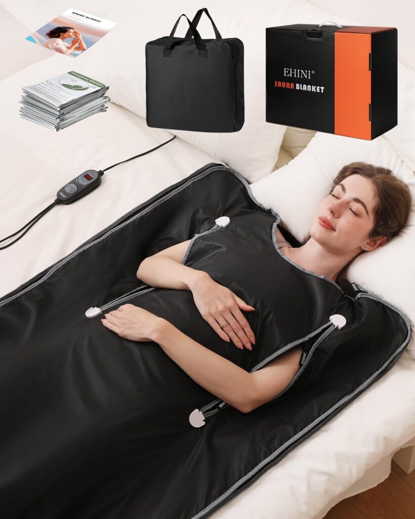 Infrared Sauna Blanket-Sauna Blanket for Home Use, Portable Design for Relaxation and Detoxification Highest 176℉, 20-60 Minutes Timer, 6 ft x 2.65 ft NI-1.