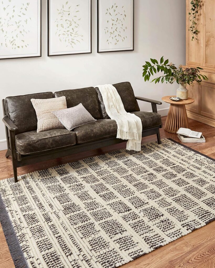 Loloi Chris Loves Julia x Alice Cream/Charcoal 9-2 x 13 Area Rug