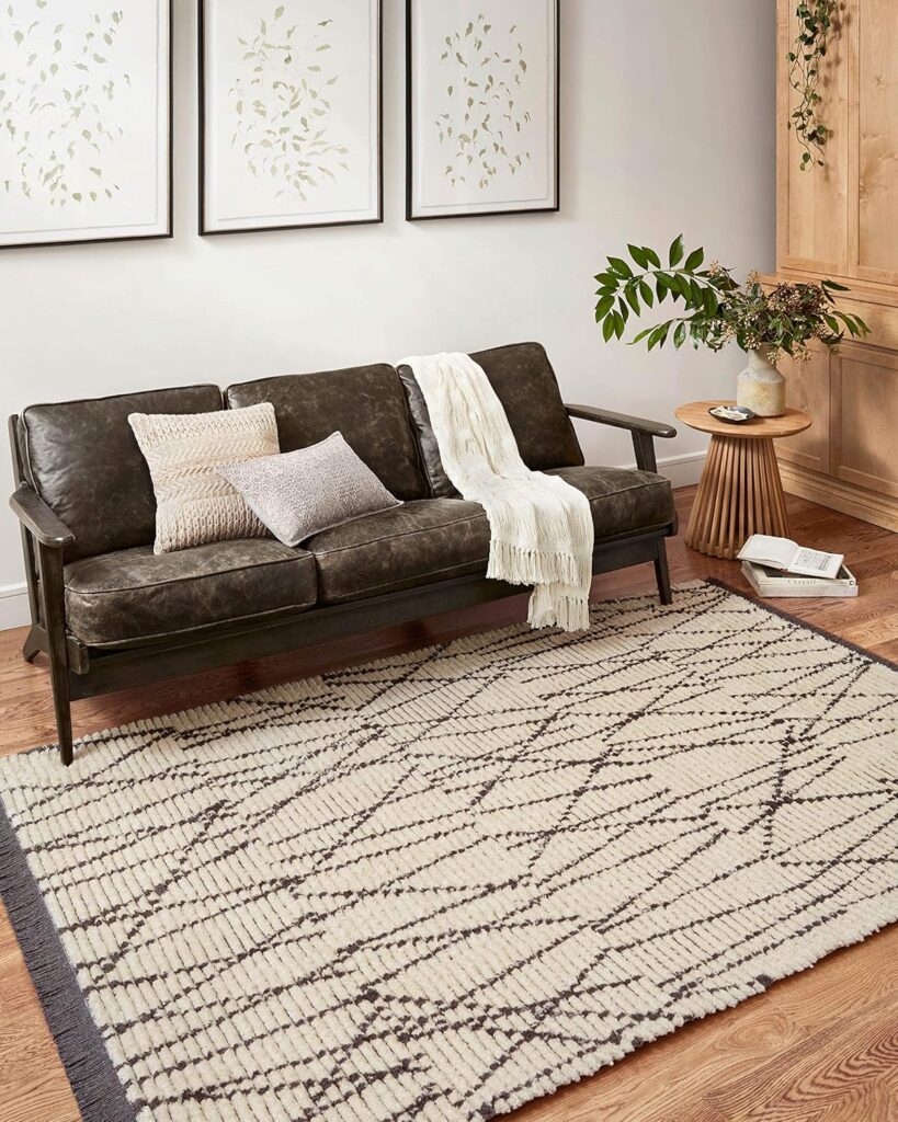 Loloi Chris Loves Julia x Alice Cream/Charcoal 9-2 x 13 Area Rug