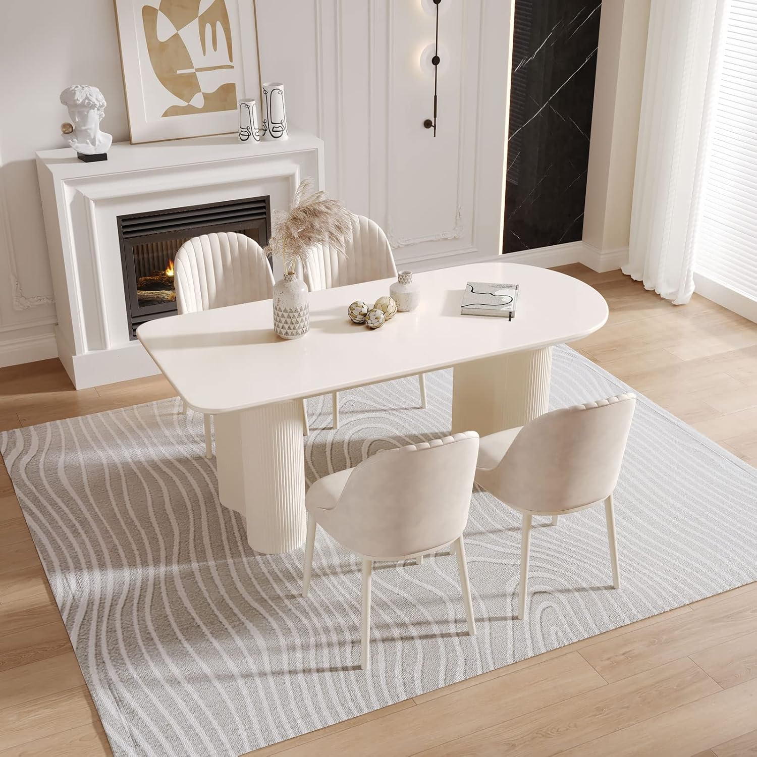 Review: Oval Dining Table with Unique Ripple Legs Design