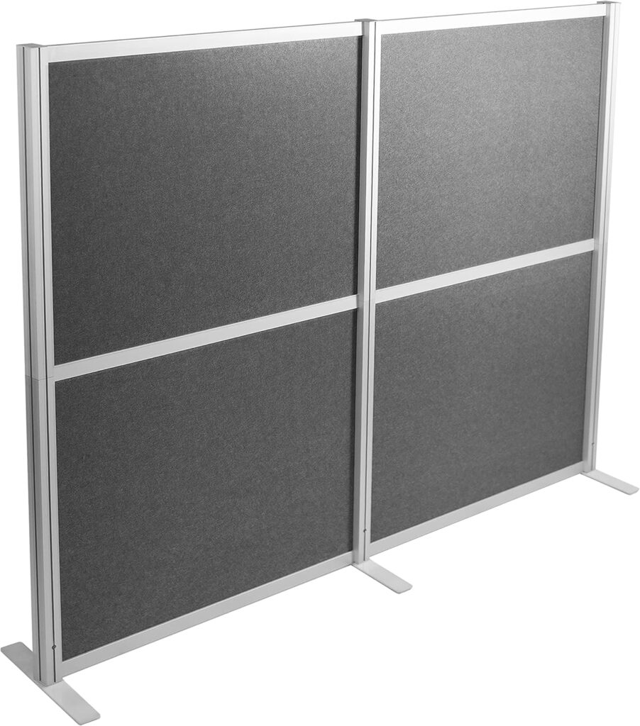 VIVO Modular Wall System, 2 PET Panels, Modern Professional Office Cubicle Dividers, Freestanding Privacy-Screen, 66 inches High, Dark Gray, PP-MWS63D