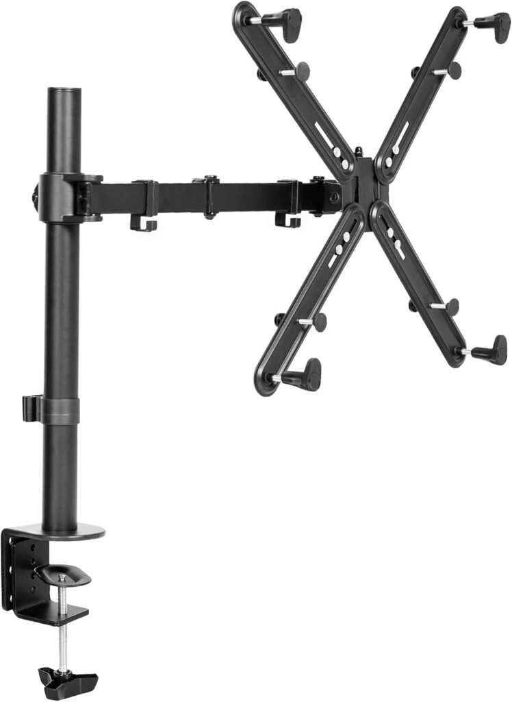 VIVO Non-VESA Single Monitor Arm Desk Mount with VESA Adapter Brackets, Holds up to 32 inch LCD LED Screens Without VESA Holes, Fully Adjustable Stand with C-Clamp, Grommet Base, Black, STAND-V001VA